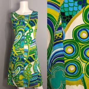 🍀 NWT Nine West Blue & Green Sleeveless Dress Size 6